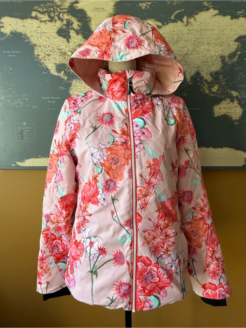 Girls’ Obermeyer Rylee Print Hooded Jacket in Sarah Floral Size XL